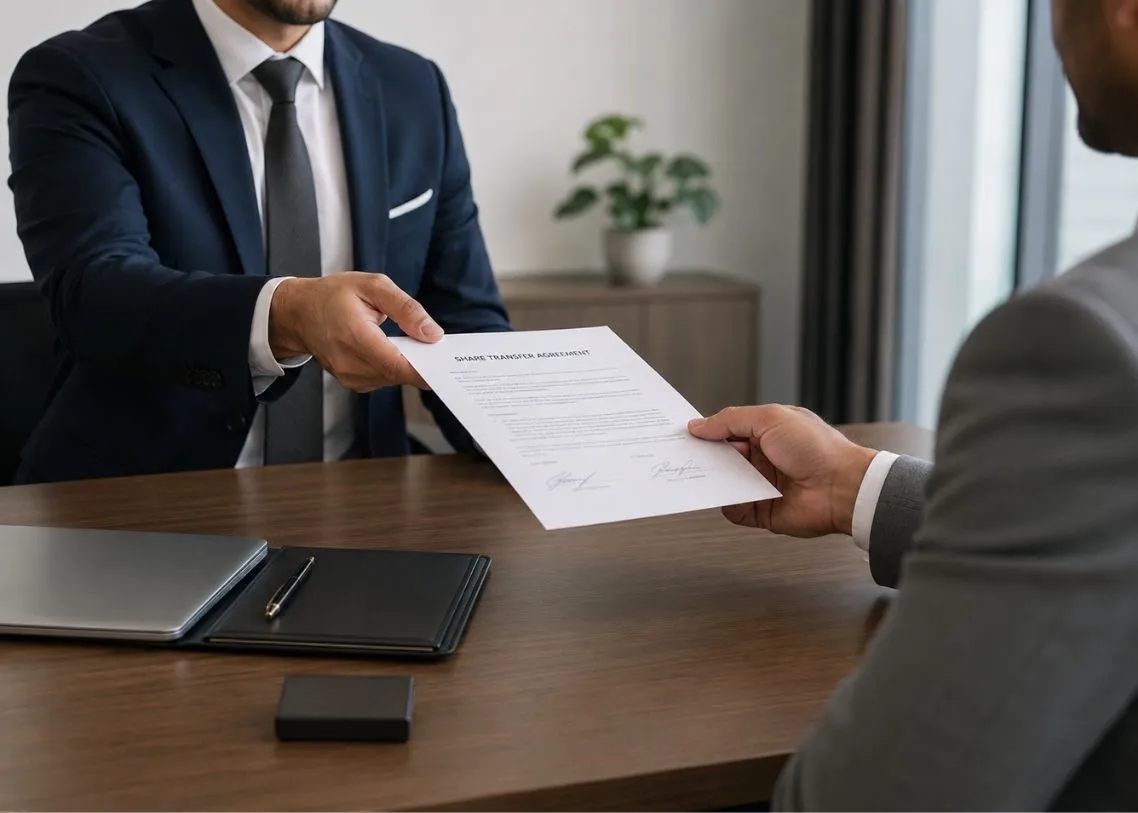 Share transfer services UAE — company ownership transfer documentation by Modest Consulting Services Dubai